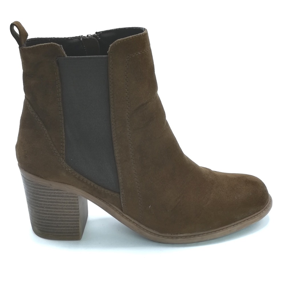 Natural Reflections Shoes Womens Boots Chelsea Bootie Brown Faux Suede Block 9‎